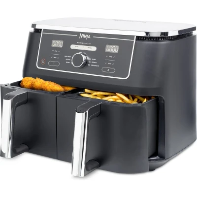 Afbeelding van Ninja Foodi AF400EU Dubbele Airfryer XXL Twee Kookvakken 9.5 Liter 2470 Watt Dual Zone Technologie