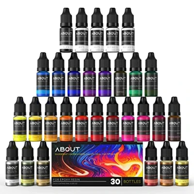 Afbeelding van Alcoholinkt 30 kleuren epoxyharsgeconcentreerde verf alcoholhars kleurstof voor knutselen, schilderen, sieraden elk 10 ml