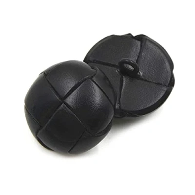 Afbeelding van xlygood Lederen knopen 15 mm 26 mm, bruine zwarte leren knopen, voor jassen, zwart,