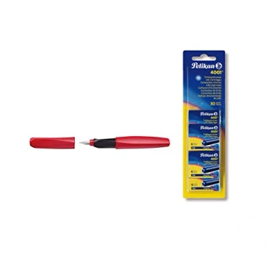 Afbeelding van Pelikan 814799 vulpen Twist Plume M Fiery Red met 1 patroon, stuk (Fiery + patronen, vouwdoos)