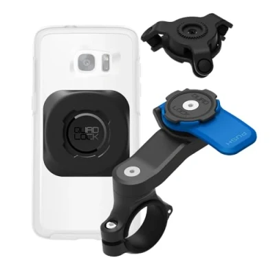 Afbeelding van Quad Lock Motorfiets stuur telefoonbevestigingsset met trillingsdemper en universele MAG adapter