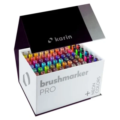 Afbeelding van Karin Brushmarker PRO Mega BoxPLUS set van 72 kleuren + 3 blenders