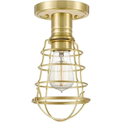 Afbeelding van Quoizel LED Plafondlamp Mixon 1X E27 Max 60W Dimbaar Brushed Brass