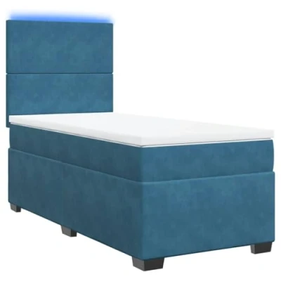Afbeelding van vidaXL Boxspring met matras fluweel blauw 100x200 cm