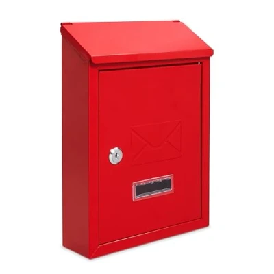Afbeelding van ACL Wandbrievenbus van verzinkt staal, afsluitbaar, met 2 sleutels, weerbestendig, 21 x 30 7 cm (rood)