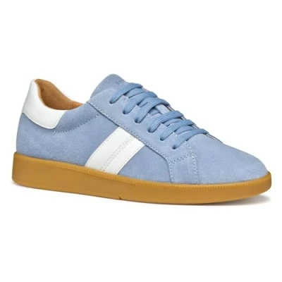 Afbeelding van Geox Meleda Sneakers laag, Dames, Maat: 41, Light blue/white Leer en imitatieleer