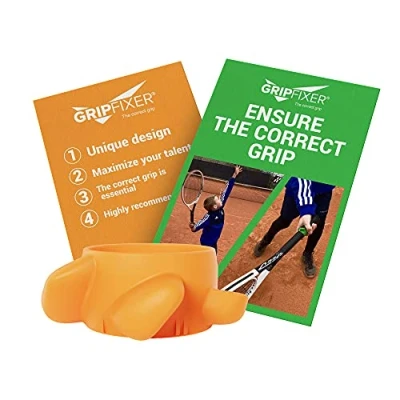 Afbeelding van Gripfixer Tennis Rechtshandige spelers Oranje MEDIUM (grip 3 tem grip 5)