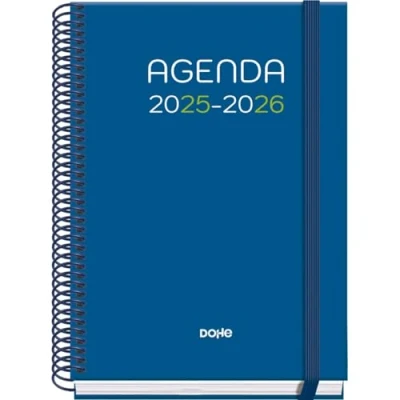 Afbeelding van Dohe Schoolagenda 2025 2026 weekoverzicht, maat A5 (15 x 21 cm), Spaans en Engels, september tot juni, spiraalbinding gom, harde omslag, 4 pagina&#039;s stickers PRIME Logic