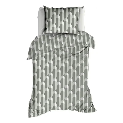 Afbeelding van Satin d&#039;Or Cyril Dekbedovertrek Eenpersoons 140x200/220 cm Nordic Green