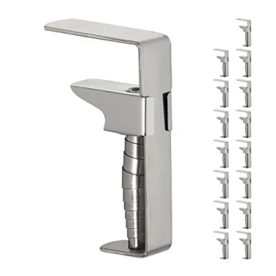 Afbeelding van Relaxdays Set van 16 verstelbare tafelkleedklemmen voor dikke tafels, roestvrij staal, tot 4 cm dik, zilver