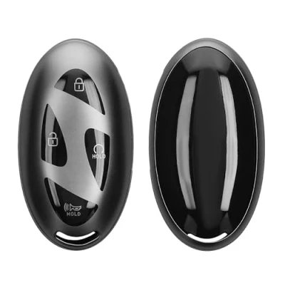 Afbeelding van kwmobile autosleutel hoesje geschikt voor Hyundai 7 Knoppen Ioniq 6 Grandeur GN7 KONA 2023 hoes TPU behuizing Beschermende auto sleutel case Sleuteletui in mat zwart /