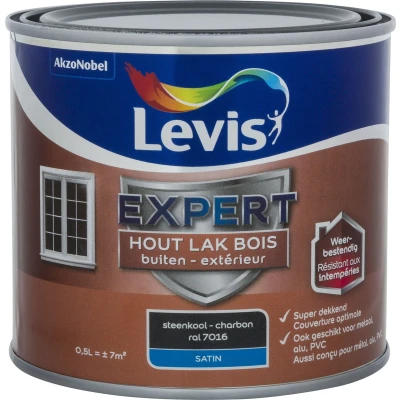 Afbeelding van Levis Expert lak buiten zijdeglans 0,5l steenkool