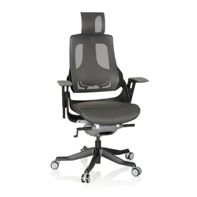 Afbeelding van hjh OFFICE Spektre Black net Professionele bureaustoel Grijs / Zwart Netstof