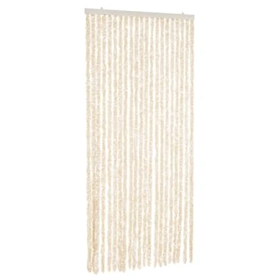 Afbeelding van Vliegengordijn 90x220 cm chenille beige en wit