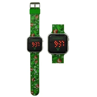 Afbeelding van CARTOON Digitaal polshorloge met led display, siliconen armband voor kinderen, Minecraft 1