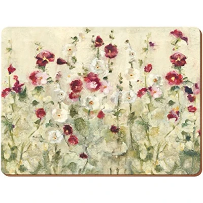 Afbeelding van Creative Tops Set van 6 premium placemats Wild Field Poppies met kurkrug, 30 x 22,8 cm, hout, één maat, 6, rood