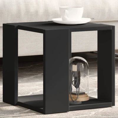 Afbeelding van Salontafel 32x32x30 cm bewerkt hout zwart