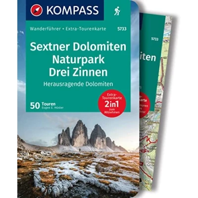 Afbeelding van KOMPASS Wanderführer Sextner Dolomiten, Naturpark Drei Zinnen Herausragende 50 Touren mit Extra Tourenkarte