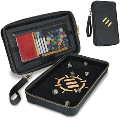 Afbeelding van ENHANCE Tabletop Community DnD dobbelstenen etui en dobbelsteendienblad dobbelsteenstandaard opslag voor maximaal 500 RPG met robuust beschermend ontwerp, zachte binnenkant