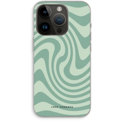 Afbeelding van Case Company® hoesje geschikt voor iPhone 14 Pro Swirl Groen Soft Cover Telefoonhoesje Bescherming aan alle Kanten en Schermrand