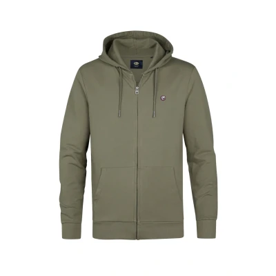 Afbeelding van Petrol Industries Casual Ironwood Sweater met rits, Heren, Maat: Small, Mossy stone