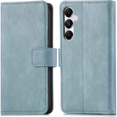 Afbeelding van iMoshion Hoesje Geschikt voor Samsung Galaxy A35 Met Pasjeshouder Luxe Bookcase Lichtblauw