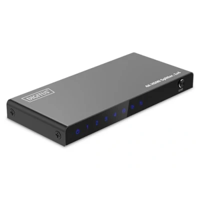 Afbeelding van Digitus DS 55337 1 + 4 poorten HDMI splitter LED weergave, Met status LEDs, metalen behuizing, Individueel schakelbaar, Ultra HD geschikt 3840 x 2160 Pixel