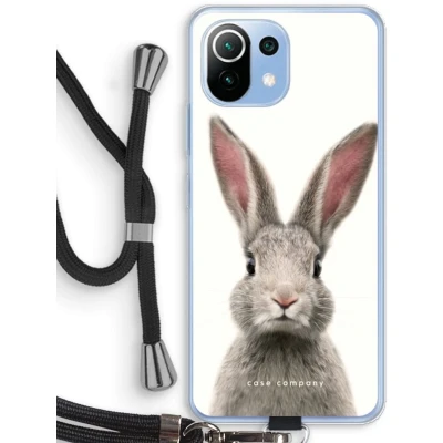 Afbeelding van Case Company® hoesje met Koord geschikt voor Xiaomi Mi 11 Lite Daisy Telefoonhoesje Zwart Bescherming aan alle Kanten en Over de Schermrand