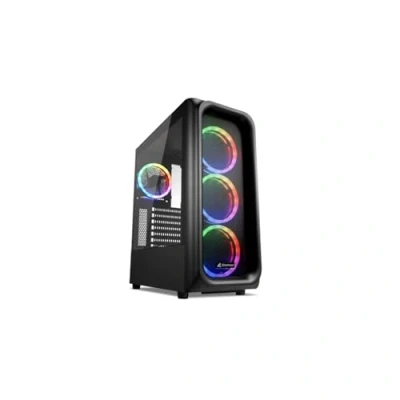 Afbeelding van Sharkoon TK5M RGB ATX Desktop PC behuizing Zwart