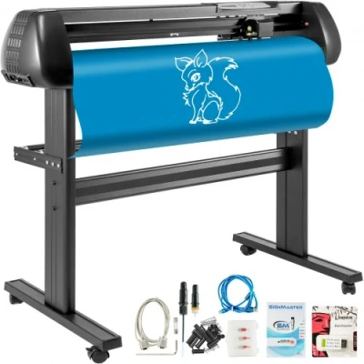 Image de VEVOR Plotter de Découpe Vinyle Traceur Coupe 720 mm avec Logiciel SignMaster, Machine Flexible Affichage LCD Interface USB &amp; COM Alignement Impeccable pour Tracer Découper