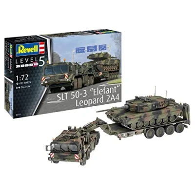 Afbeelding van 1:72 Revell 03311 SLT 50 3 &quot;Elefant&quot; + Leopard 2A4 Plastic Modelbouwpakket