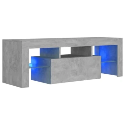 Image de vidaXL Meuble TV avec lumières LED gris béton 120x35x40 cm804350