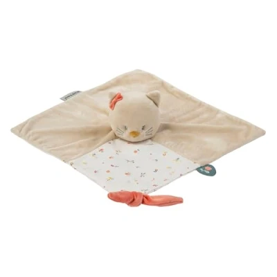 Afbeelding van Nattou Kat Lana Knuffeldoekje Doudou 30x30 cm Zand Beige