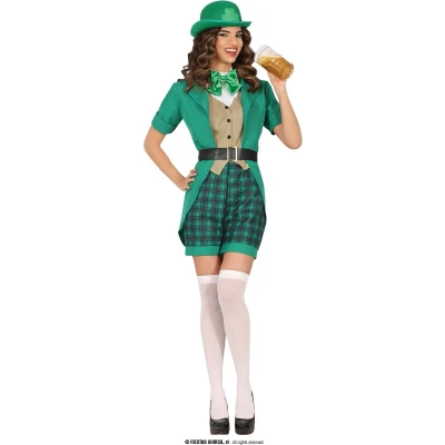 Afbeelding van Guirca Landen Thema Kostuum Miss Patricia Patrick Vrouw Groen Maat 42 44 Carnavalskleding Verkleedkleding