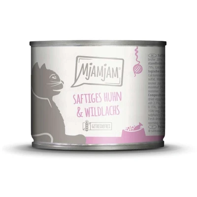 Afbeelding van 6x 200g MjAMjAM Sappige kip en wilde zalm nat kattenvoer