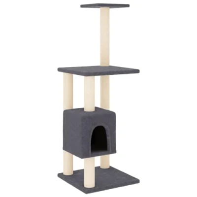 Afbeelding van vidaXL Kattenkrabpaal met sisal krabpalen 104 cm donkergrijs