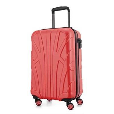 Afbeelding van SUITLINE Koffer met wielen, harde schaal volumeverlenging, TSA vergrendeling, ABS, mat, 4 rubberen dubbele Koraal, 55 cm