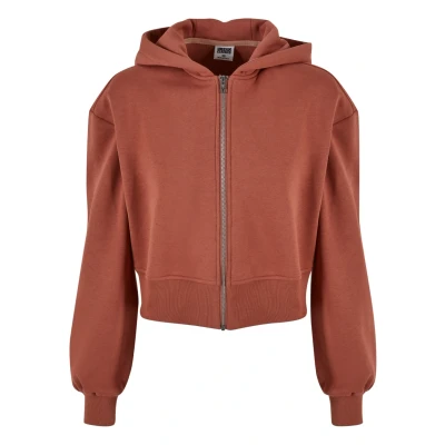 Afbeelding van Urban Classics Short Sweater met rits, Dames, Maat: XL, Terracotta