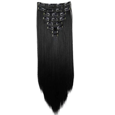 Afbeelding van PRETTYSHOP XXL Haarverlenging, 60 cm, 8 stuks, glad, zwart CES1