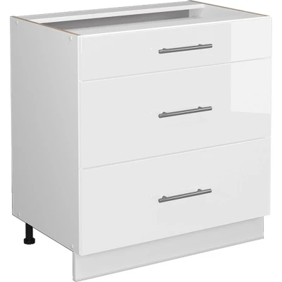 Afbeelding van Vicco Badkamerkast Fame Line, Wit Hoogglans/Wit, 80 x 81.6 cm met 3 laden, zonder werkblad