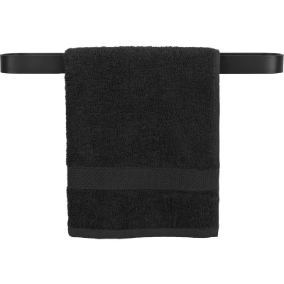 Afbeelding van QUVIO Handdoekhouder platte stang met ronding Zwart 50 cm
