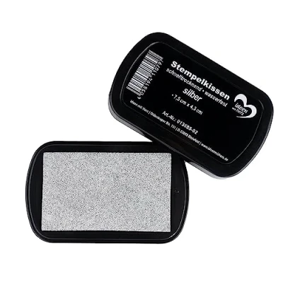 Afbeelding van Ideen mit Herz Stempelkussen, sneldrogend, waterdicht, 7,5 cm x 4,3 cm, zilver