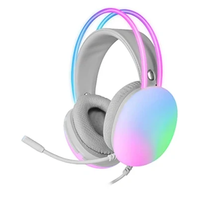 Afbeelding van MARSGAMING MH Glow Roze, 360 Full Chroma RGB Flow hoofdtelefoon, ruisonderdrukkende microfoon, ultralicht design, geheugenschuim oordopjes, universele compatibiliteit