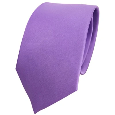 Afbeelding van TigerTie Effen satijnen designstropdas in verschillende kleuren, Lila.