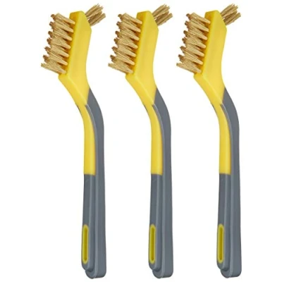 Afbeelding van Amazon Basics Set van 3 mini messing borstels met ergonomische greep