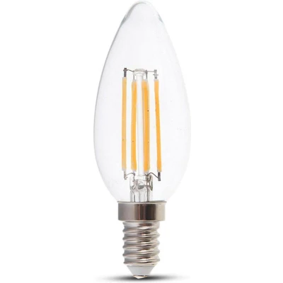 Afbeelding van V TAC 214301 LED lamp Energielabel F (A G) E14 Kaars 4.00 W Warmwit (Ø x h) 35 mm 98 1 stuk(s)