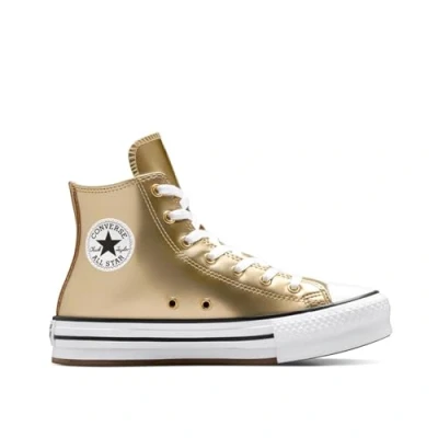 Afbeelding van Converse Chuck Taylor ALL STAR EVA LIFT Unisex Sneakers hoog voor kinderen, Maat: 36, Metallic light gold/white/natural ivory