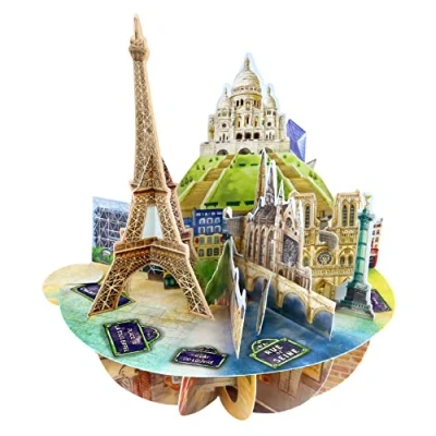Afbeelding van SANTORO Pirouette 3D pop up wenskaart Parijs voor hem, haar, bedankje, bestemming Eiffeltoren verjaardag