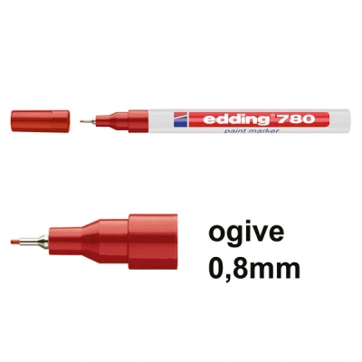 Image de edding 780 paint marker Lackmarker, rouge, largeur de tracé: 0,8mm