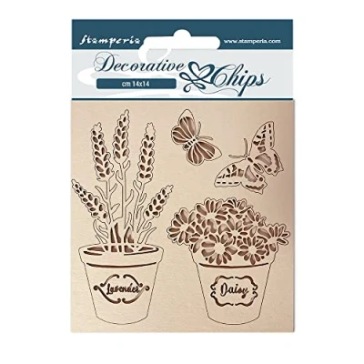 Afbeelding van Stamperia Decorative Chips Provence Vases (SCB115) (DISCONTINUED)